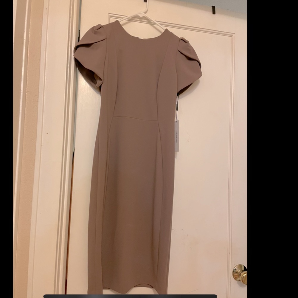 Calvin Klein | Scuba Round Neck Short Sleeve Sheath Dress